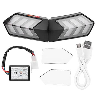 Keenso Helmet Light,Universal Sensing Turn Smart Tail Light for Motorcycles Helmets