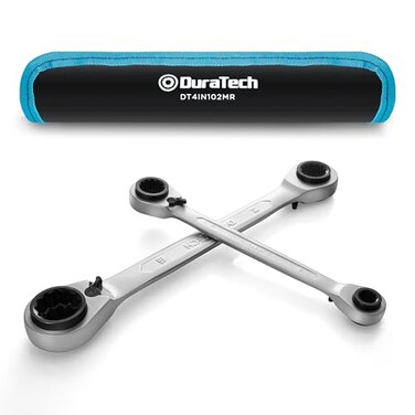 DURATECH 4-in-1 Reversible Ratcheting Box Wrench Set, Metric, 2-Piece
