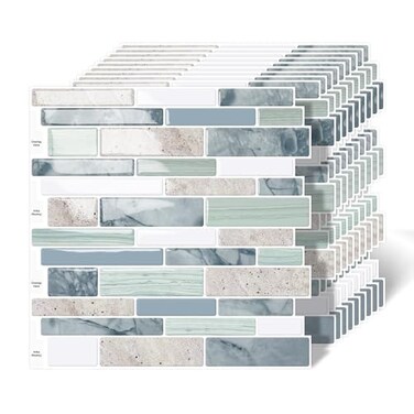 MOONFUN 10-Sheet Peel and Stick Kitchen Backsplash Tiles