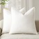 Foindtower Linen Solid Decorative Throw Pillow Covers 20x20 Cream White