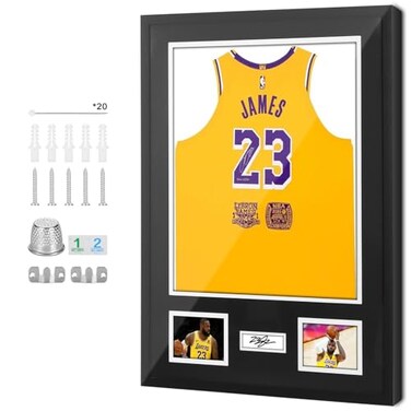 Nice C Jersey Frame Display Case, Jersey Frame with Photo Slots (1 Pack
