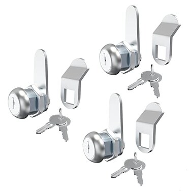Hecfu 3 Pcs Tool Box Lock, 5/8" Keyed Alike Cabinet Locks with Key, Truck Toolbox Locks Mailbox Lock Replacement, Secure File Drawer RV Toolbox, Zinc Alloy