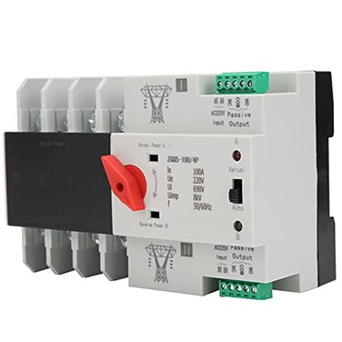 Flylin Dual Power Automatic/Manual Transfer Switch 4P 100A 220V Changeover Switch