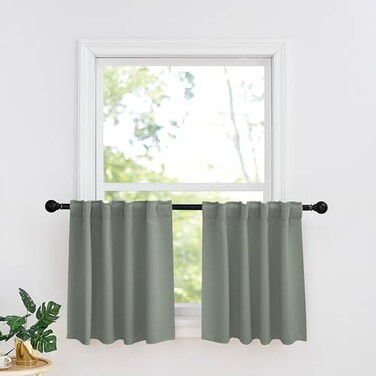 RYB HOME Small Window Curtains, Blackout Curtains for Kitchen Bathroom