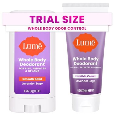 Lume Whole Body Deodorant - CreamSolid Stick Mini Bundle 0.5oz Lavender