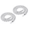 PATIKIL Stanchion Rope, 2 Pack 1.2m/3.9Ft Barrier Rope Twisted Post Ropes for Posts Stands Queue Divider Crowd Control of Hotel, White Silver