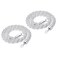 PATIKIL Stanchion Rope, 2 Pack 1.2m/3.9Ft Barrier Rope Twisted Post Ropes for Posts Stands Queue Divider Crowd Control of Hotel, White Silver