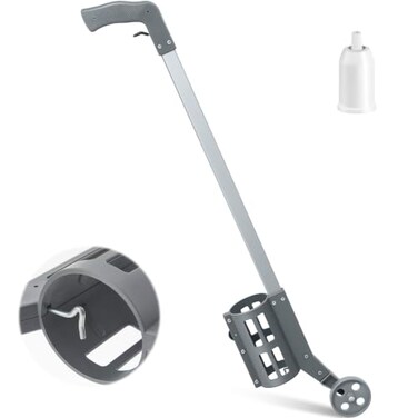 Zonon 1 Pack Wheeled Marking Wand for Line Paint Spray Side Push, Grey