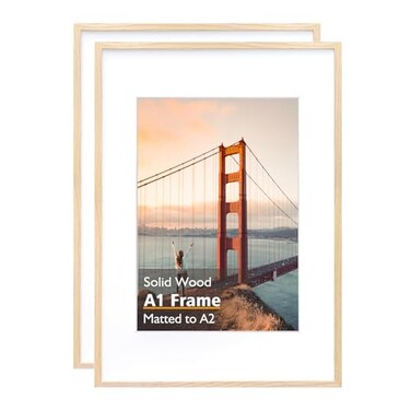 KINLINK KINKINK 2 Pack A1 Picture Frame Solid Wood Natural Frames