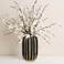 Briful Gold Plated Lantern Ceramic Vase Home Decor 8.66'' Tall Black