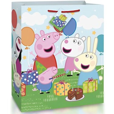 Unique Peppa Pig Large Plastic Gift Bag - (1 CountDurableReusable, Perfect for PartiesCelebrations