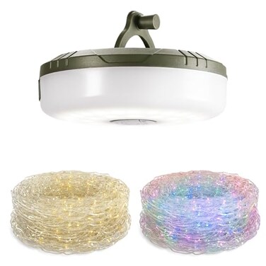 EverBrite 29.5FT Rechargeable Camping String Lights with 8 Modes