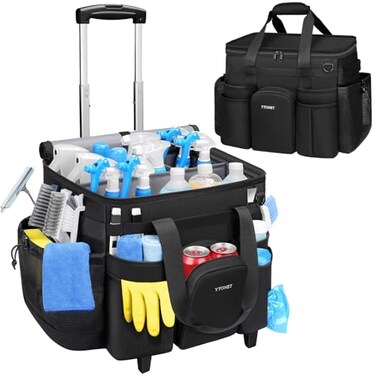 Ytonet Rolling Cleaning Caddy with Wheels, Large Rolling Cleaning Caddy