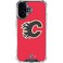 Skinit Clear Phone Case Compatible with iPhone 16 - Officially Licensed NHL Calgary Flames Solid Background Design