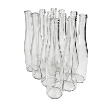 FastRack 375ml Clear Glass Bottles, W17 Hock Riesling, 12-Count Case - NO CORKS