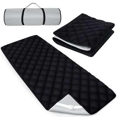 Moonsea Cot Mattress Topper Pad Quilted Black, 75"x30" Inch