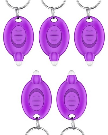 Uniclife 5 Pack Mini UV LED Keychain Flashlight Purple Light