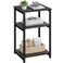 VASAGLE Side Table, Small End Table, Tall Nightstand, Steel Frame