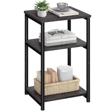VASAGLE Side Table, Small End Table, Tall Nightstand, Steel Frame