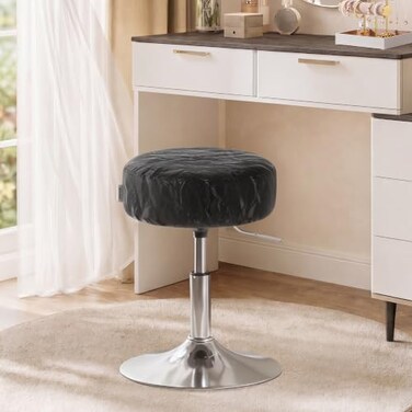 VASAGLE Bar Stool Set of 1, 360° Swivel Vanity Stool, Thick Cushion