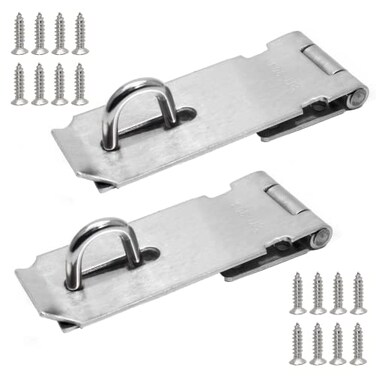 Moicstiy 2Pcs 3 Inch Door Locks Hasp Latch, Silver