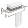 BESy Towel Racks with Foldable Towel Bar Hooks Wall Mounted Brushed Nickel