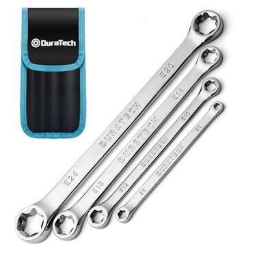 DURATECH 4-Piece E-Torx Wrench Set, Double Box End