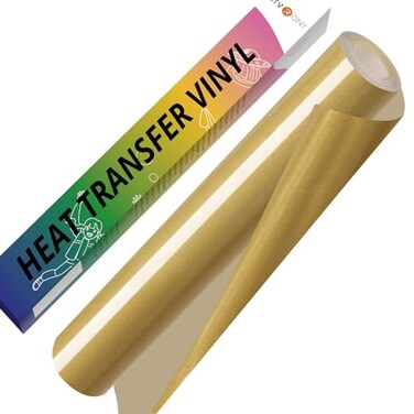 HTVRONT Gold HTV Vinyl Roll - 12" x 10ft Iron on Vinyl