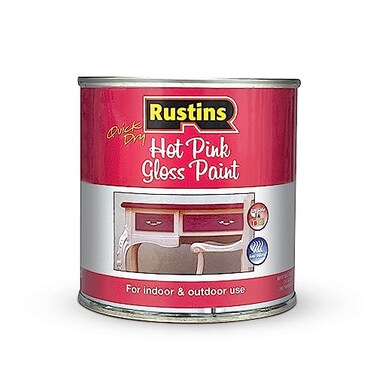 Rustins Quick Dry Small Job Paint Gloss Hot Pink 250ml8.45 Fl. Oz.