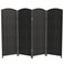 Red Lantern 4 ft. Short Diamond Weave Fiber Folding Screen - Black - 4 Panel
