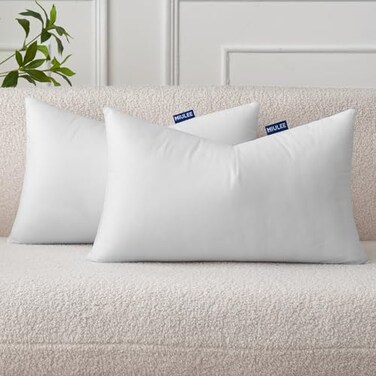 MIULEE Pillow Insert 12x20 Inch Set of 2 Decorative Throw Pillow Inserts