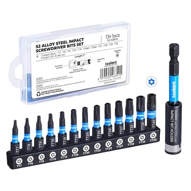 toolant 13PCS 1" Impact Torx Bit Set TT7-T40 S2 Steel Security Torx