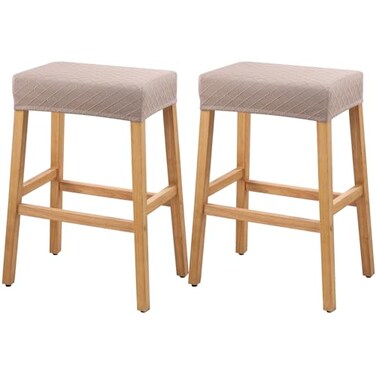 YISUN Stool Covers Rectangle - 2 Pack Stretch Waterproof Saddle Seat Cover Counter Bar Stools Bar Chairs Covers Kitchen Island Chairs Cushion Protector