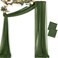 MLMC Sheer Gauze Wedding Arch Draping Fabric 29" x 20 FT 2 Panel Moss Green