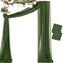 MLMC Sheer Gauze Wedding Arch Draping Fabric 29" x 20 FT 2 Panel Moss Green