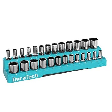 DURATECH Magnetic Socket Organizer Set, 1/4" Metric Socket Holders