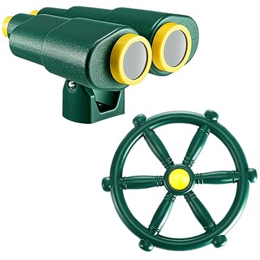 Xuhal Pirate Ship Wheel Playground Accessories, Steering Helm Binoculars