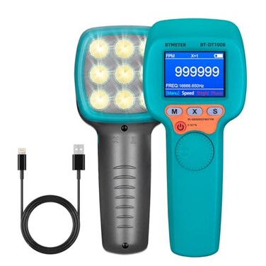 BTMETER Digital LED Stroboscope Tachometer DT100B Non Contact Strobe Light