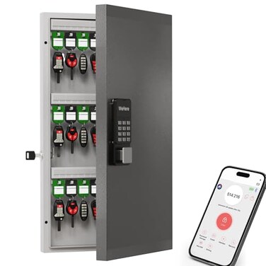 WeHere 48 Key Lock Box Smart Key Organier Cabinet with KeypadApp for Office