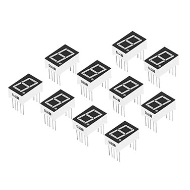 PATIKIL LED Display Digital Tube, 10 Pack 7 Segment 10 Pin 1 Bit Common Anode 3.3V 0.56" Digit Height LED Display Module for Electronic Driver Board, Blue