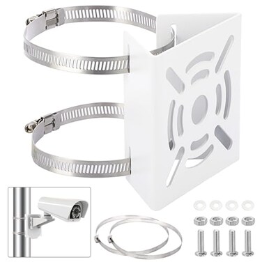 Sumnacon Camera Pole Mount Bracket-Stainless Steel Pole Mount Adapter Bracket with Loops,Sturdy Camera Mount Bracket for Pole Post,Universal Pole Mount Bracket for CCTV Security Camera Ptz Dome