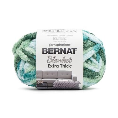 Bernat Blanket Extra Thick Chunky Yarn for Crocheting, Teal Ivy