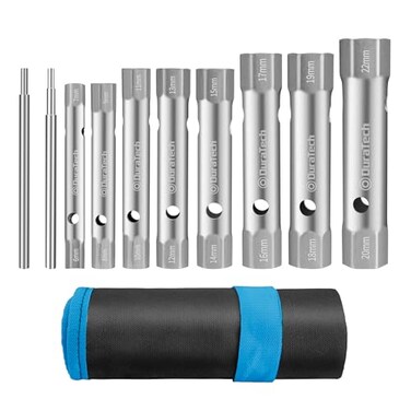 DURATECH 10-Piece Shower Valve Socket Wrench Set with Bar Handles, Metric