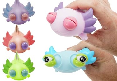 JA-RU Squeezy Pop-Eyes Axolotl Toy (1 Unit AssortedUgly Cute 4747-1s