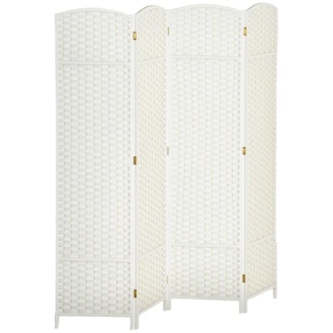 HOMCOM Room Divider 4 Panel Folding Privacy Screen 5.6' Tall Brown