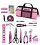 DOWELL Tool Set, 140PCS Pink Household Tool Kit for Women