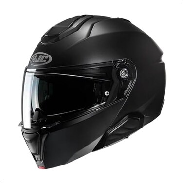 HJC i91 Solid Modular Motorcycle Helmet with HJ-33 Pinlock Shield, DOT Approved (Semi Flat Black, Medium