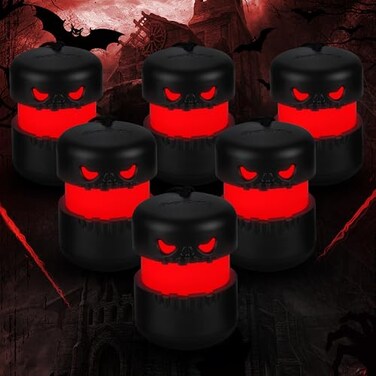 EverBrite 6-Pack Halloween Skull Lantern, Collapsible Camping Lantern