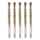HARFINGTON 5Pcs Bore Brush Brass 9mm Dia with Handle 1/4 Inch Hex Shank
