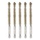 HARFINGTON 5Pcs Bore Brush Brass 9mm Dia with Handle 1/4 Inch Hex Shank